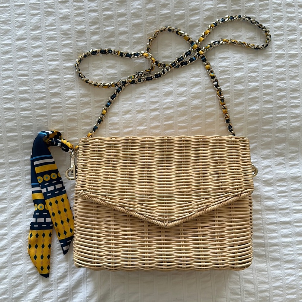 ZARA RAFFIA CROSS-BODY BAG